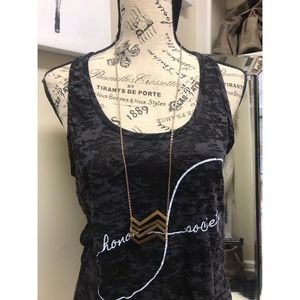 Long Gold Chevron Necklace